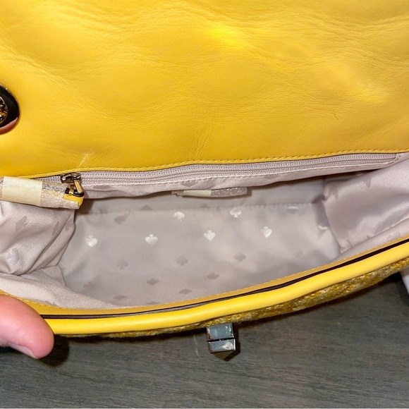 KATE Spade Natalia Tweed Medium Flap Quilted Shoulder Bag, Cut Mango - Picture 5 of 10